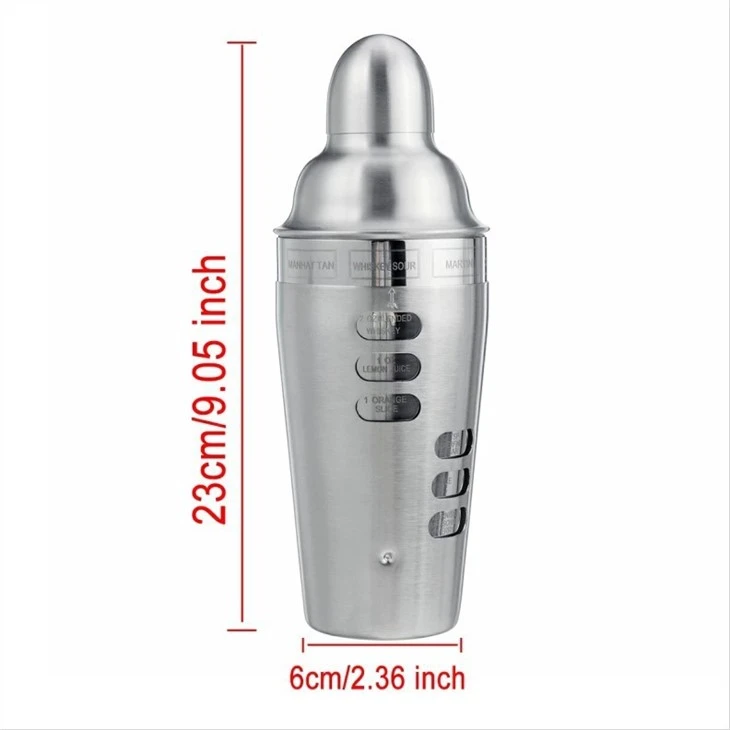 martini shaker with recipes on side