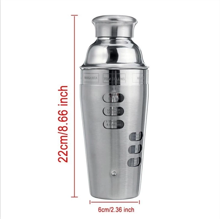Wholesale martini shaker with recipes on side made in China