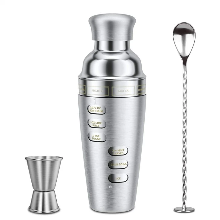 Buy martini shaker with recipes on side China factory