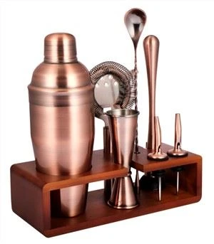 Ensemble de shaker à cocktail en cuivre Martini
