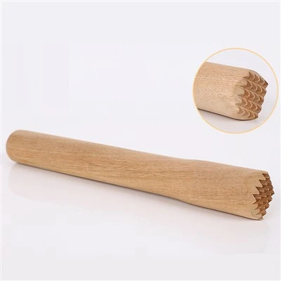 Pilon à cocktail en bois d'hévéa personnalisé de 19,5 cm